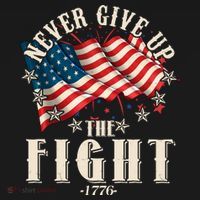Never Give Up The Fight 1776 USA American Flag Kids Sweatshirt thumb 2