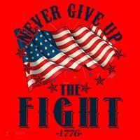 Never Give Up The Fight 1776 USA American Flag Santa Hat thumb 1