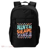Ninth Grade Vibes Retro Groovy 9th Grade Back To School Backpack thumb 0