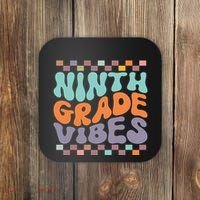 Ninth Grade Vibes Retro Groovy 9th Grade Back To School Coaster thumb 0