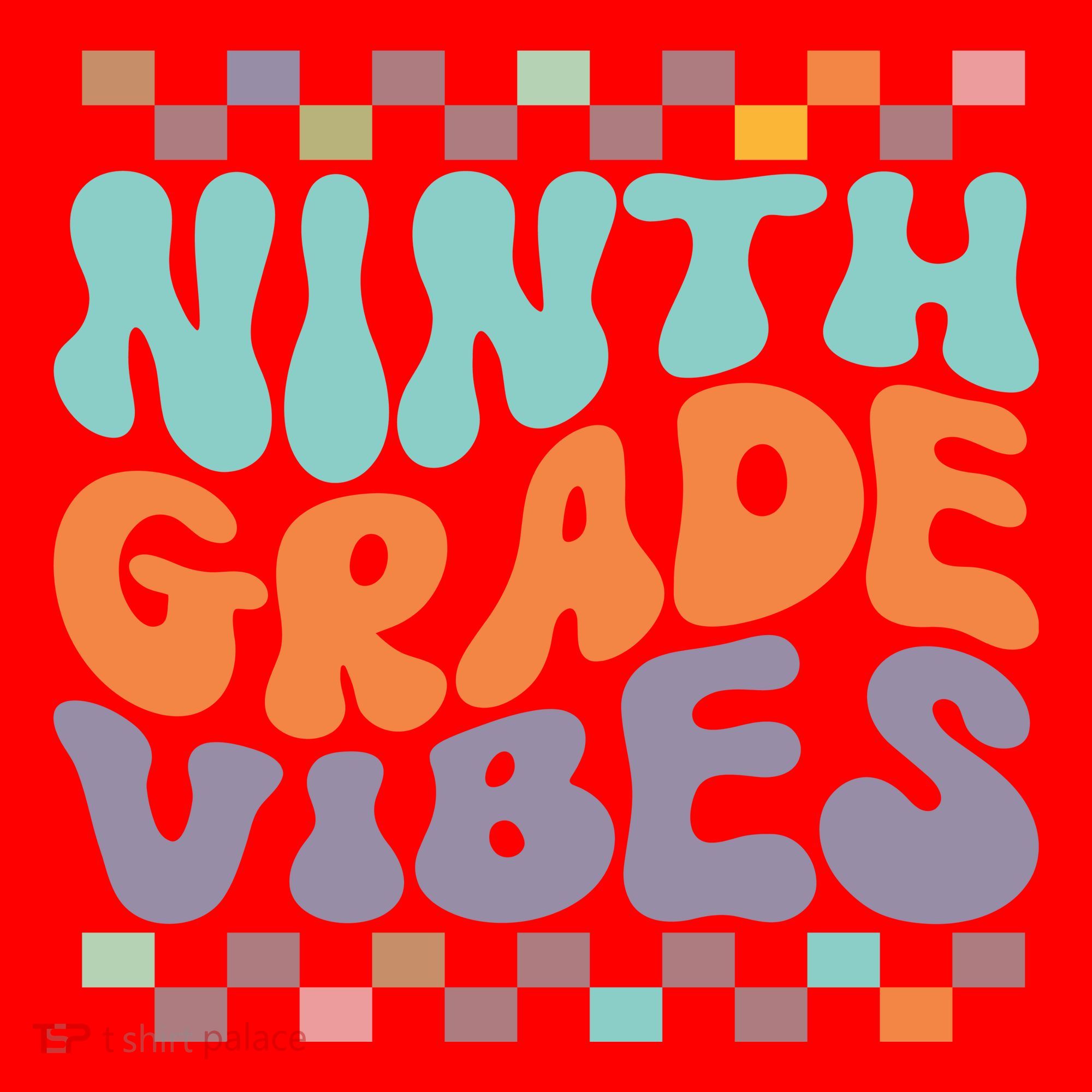 Ninth Grade Vibes Retro Groovy 9th Grade Back To School Santa Hat