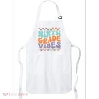 Ninth Grade Vibes Retro Groovy 9th Grade Back To School Apron thumb 0