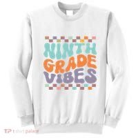 Ninth Grade Vibes Retro Groovy 9th Grade Back To School Sweatshirt thumb 0