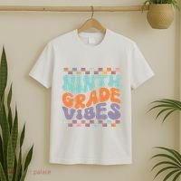 Ninth Grade Vibes Retro Groovy 9th Grade Back To School T-Shirt thumb 2