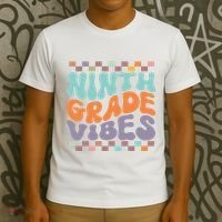 Ninth Grade Vibes Retro Groovy 9th Grade Back To School T-Shirt thumb 3