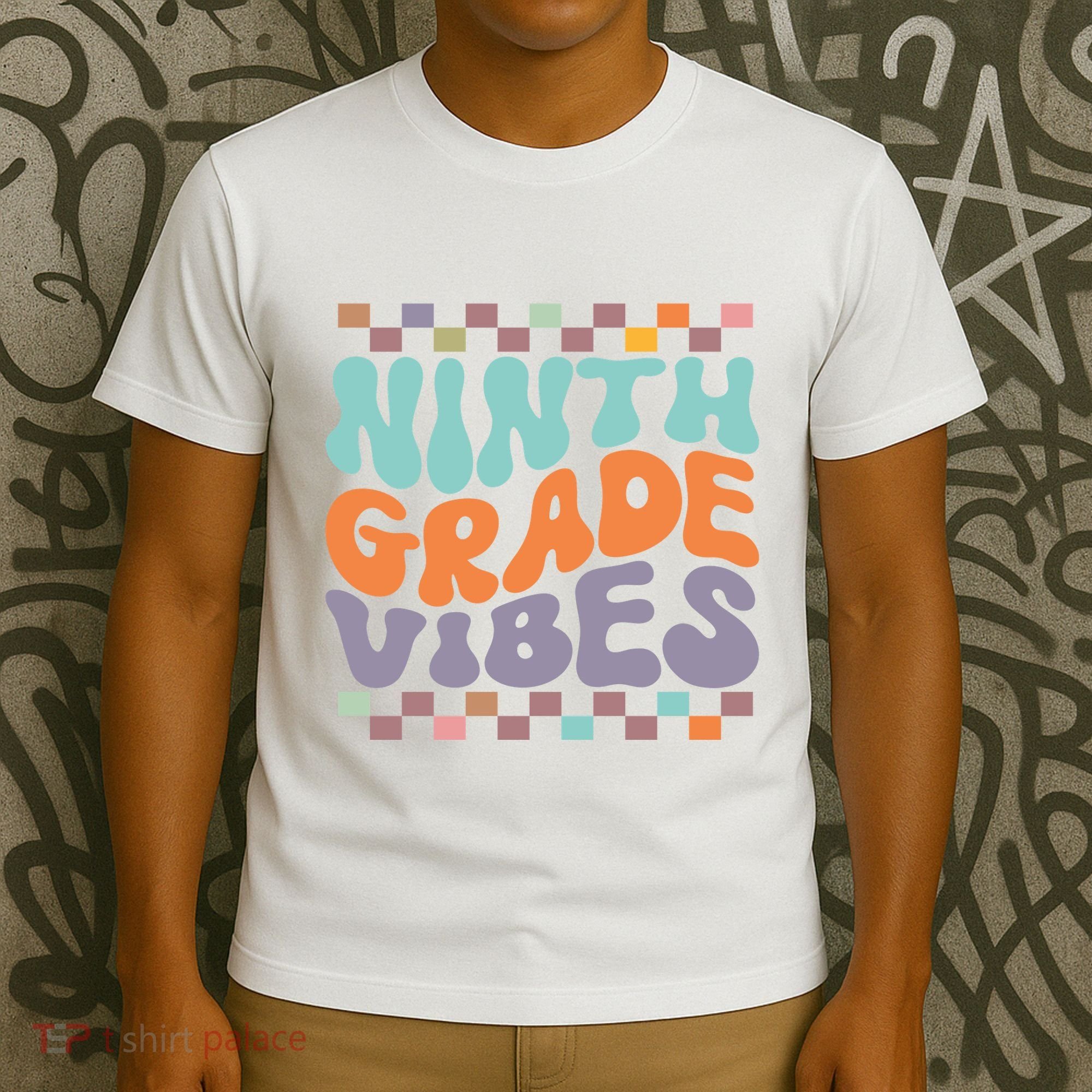 Ninth Grade Vibes Retro Groovy 9th Grade Back To School T-Shirt