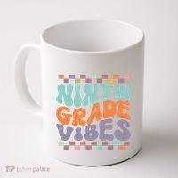 Ninth Grade Vibes Retro Groovy 9th Grade Back To School Coffee Mug thumb 0