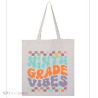 Ninth Grade Vibes Retro Groovy 9th Grade Back To School Tote Bag thumb 0