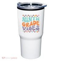 Ninth Grade Vibes Retro Groovy 9th Grade Back To School Tumbler thumb 0