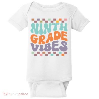 Ninth Grade Vibes Retro Groovy 9th Grade Back To School Baby Bodysuit