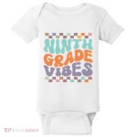 Ninth Grade Vibes Retro Groovy 9th Grade Back To School Baby Bodysuit thumb 0