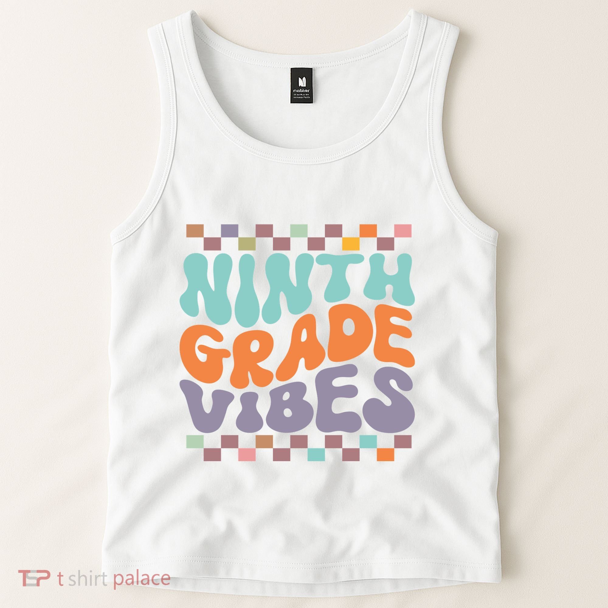 Ninth Grade Vibes Retro Groovy 9th Grade Back To School Tank Top