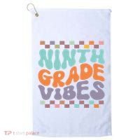 Ninth Grade Vibes Retro Groovy 9th Grade Back To School Golf Towel thumb 0