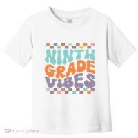 Ninth Grade Vibes Retro Groovy 9th Grade Back To School Toddler T-Shirt thumb 0