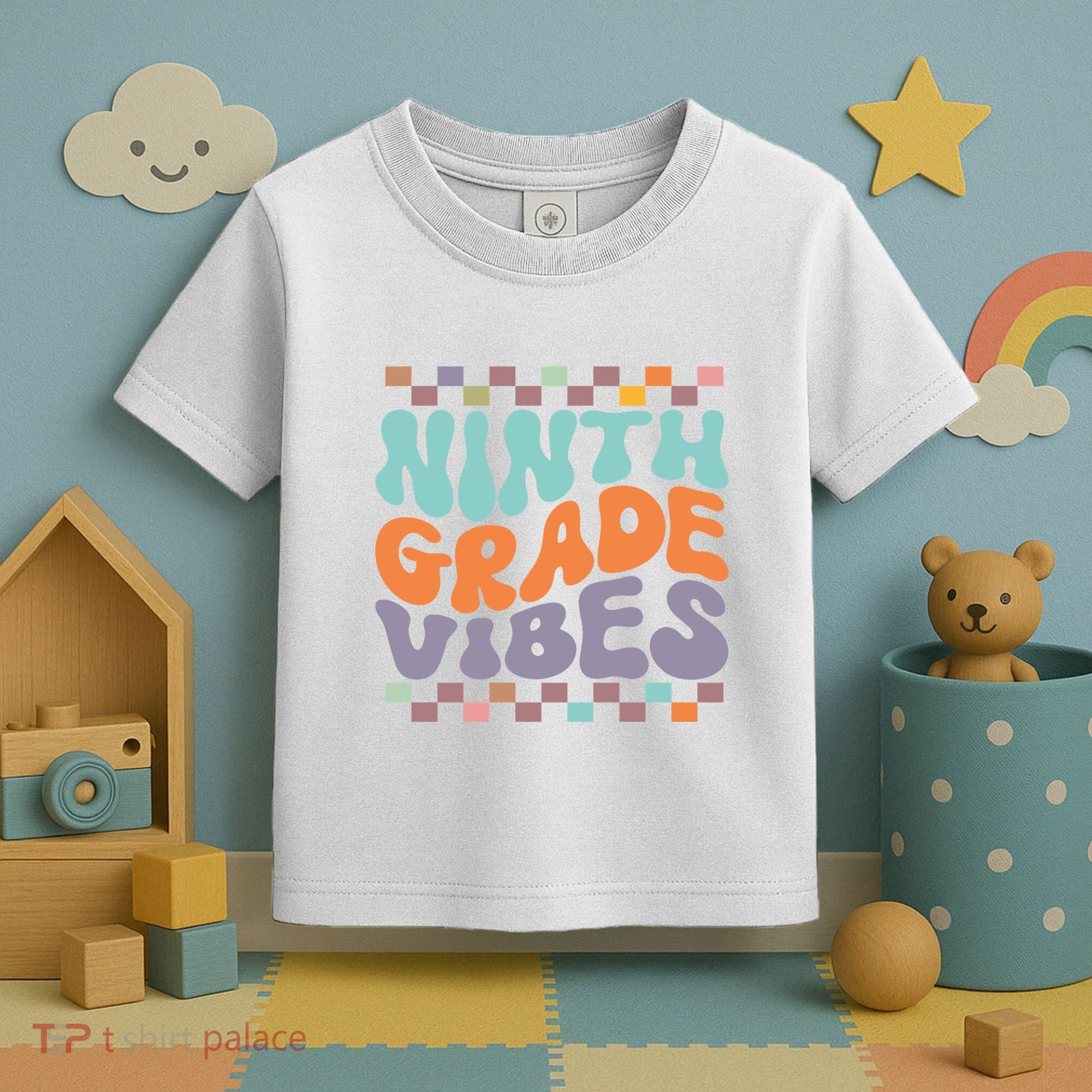 Ninth Grade Vibes Retro Groovy 9th Grade Back To School Toddler T-Shirt