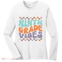 Ninth Grade Vibes Retro Groovy 9th Grade Back To School Women's Long Sleeve Shirt thumb 0