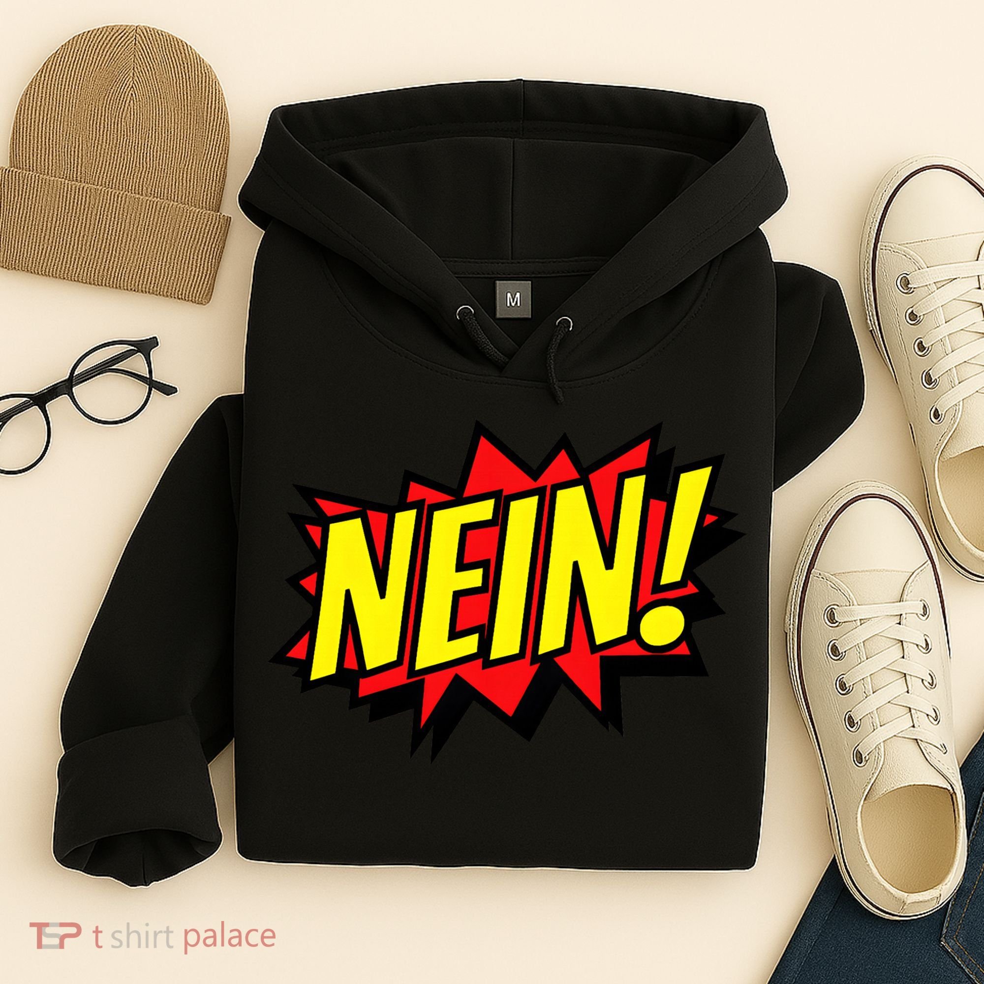 Nein German Which Mean No Comic Style Hoodie