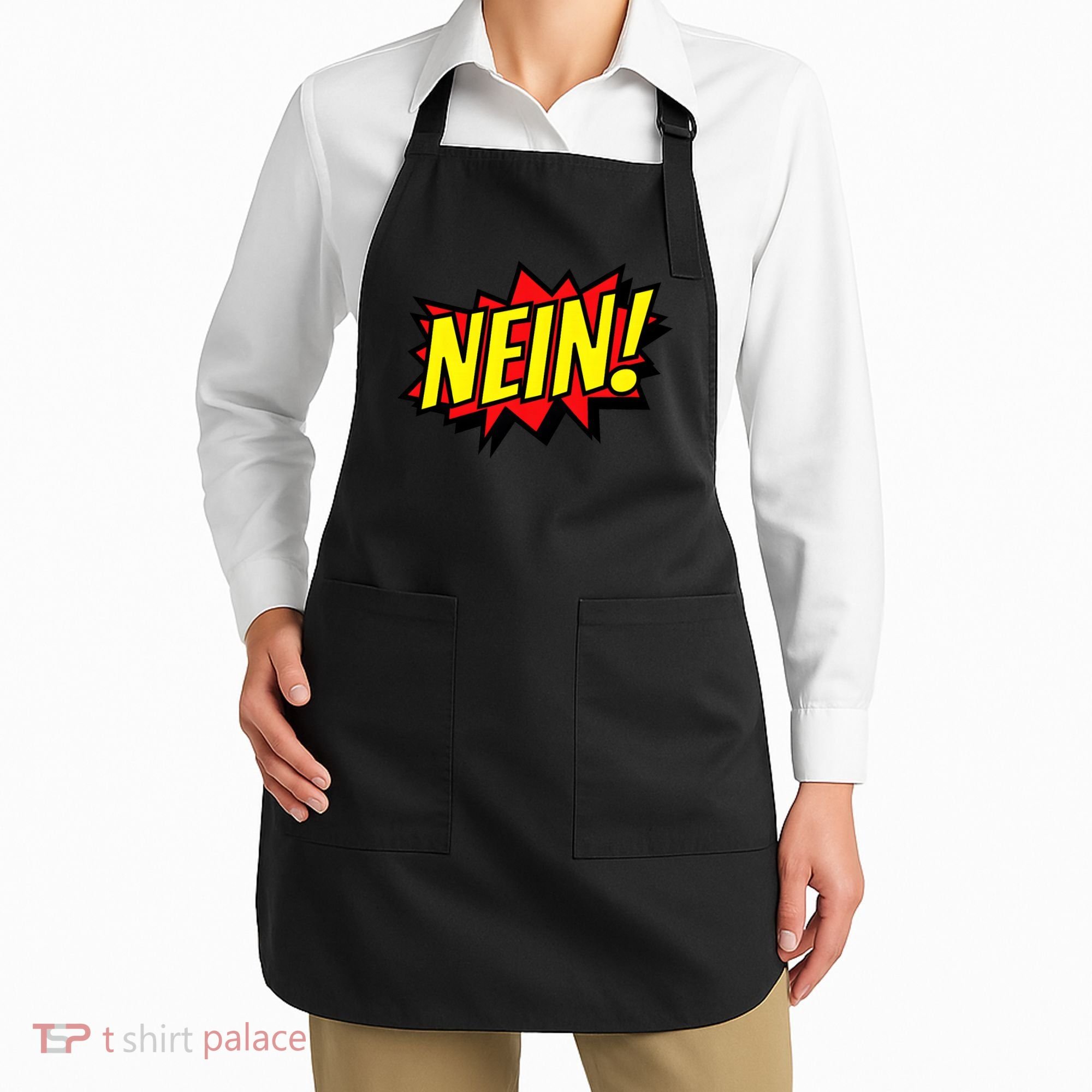 Nein German Which Mean No Comic Style Apron