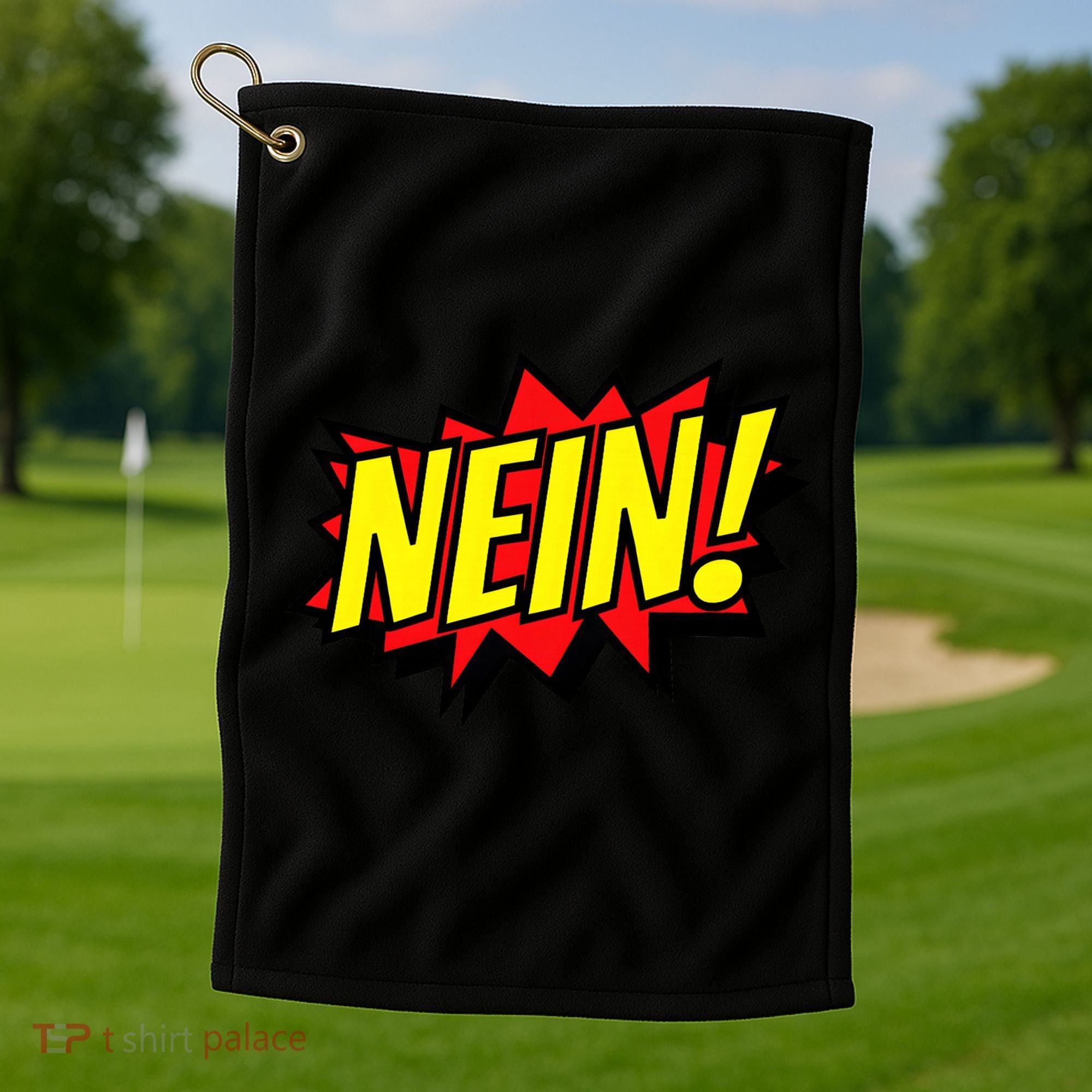 Nein German Which Mean No Comic Style Golf Towel
