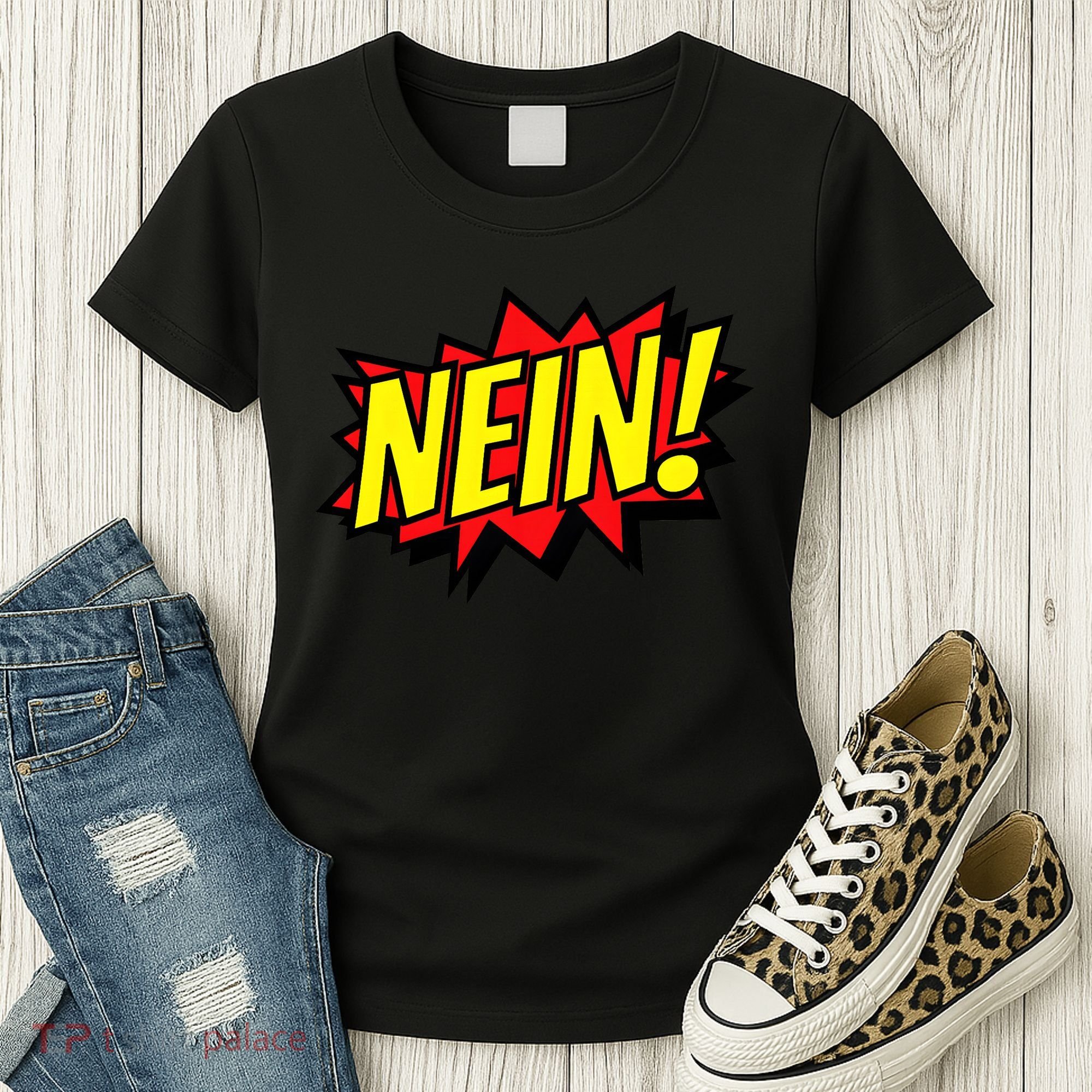Nein German Which Mean No Comic Style Women's T-Shirt
