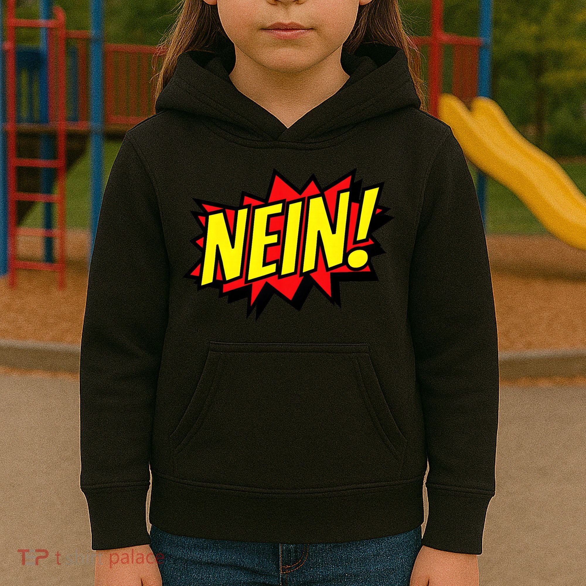 Nein German Which Mean No Comic Style Kids Hoodie