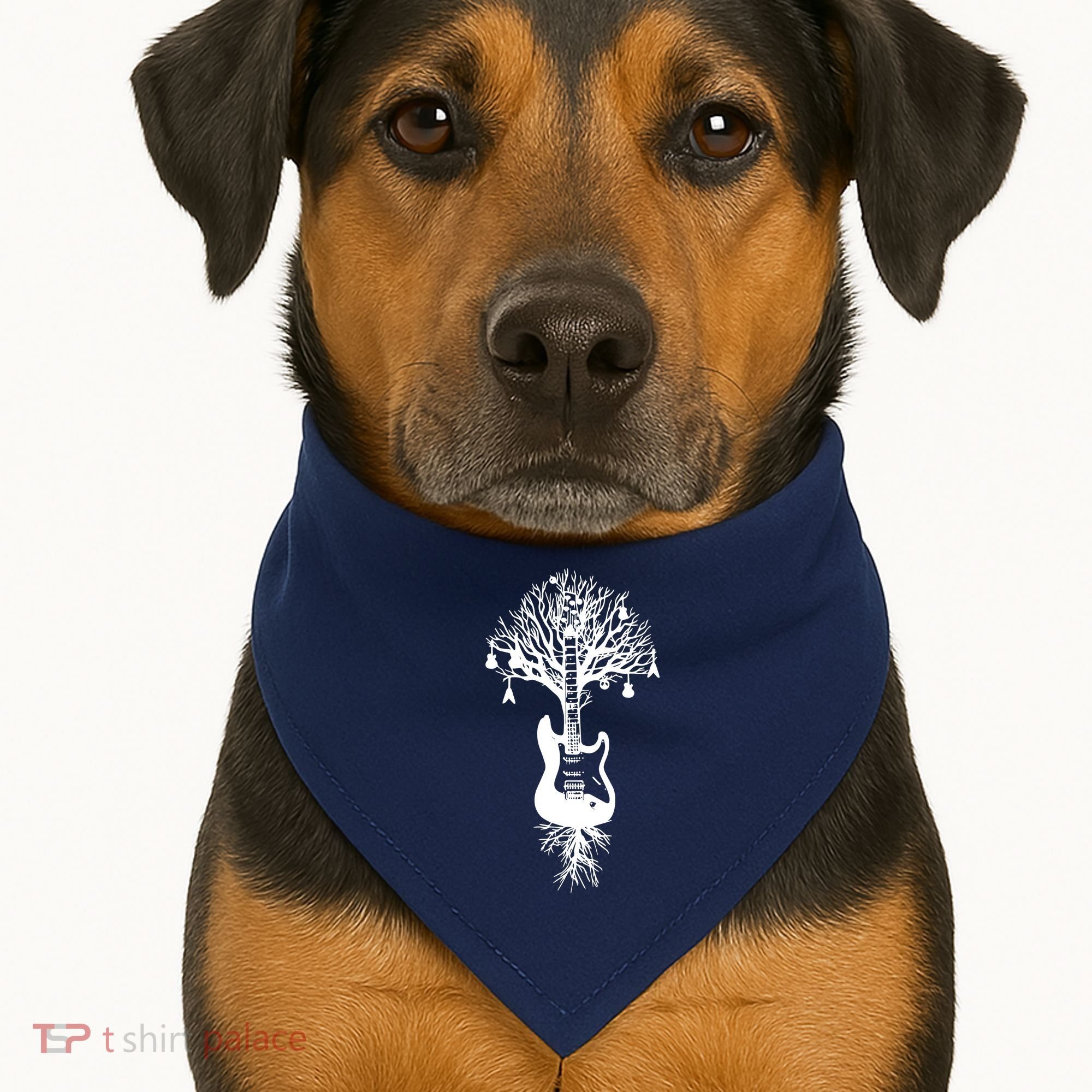 Nature Guitar White Tree Music Banksy Art USA-Made Doggie Bandana