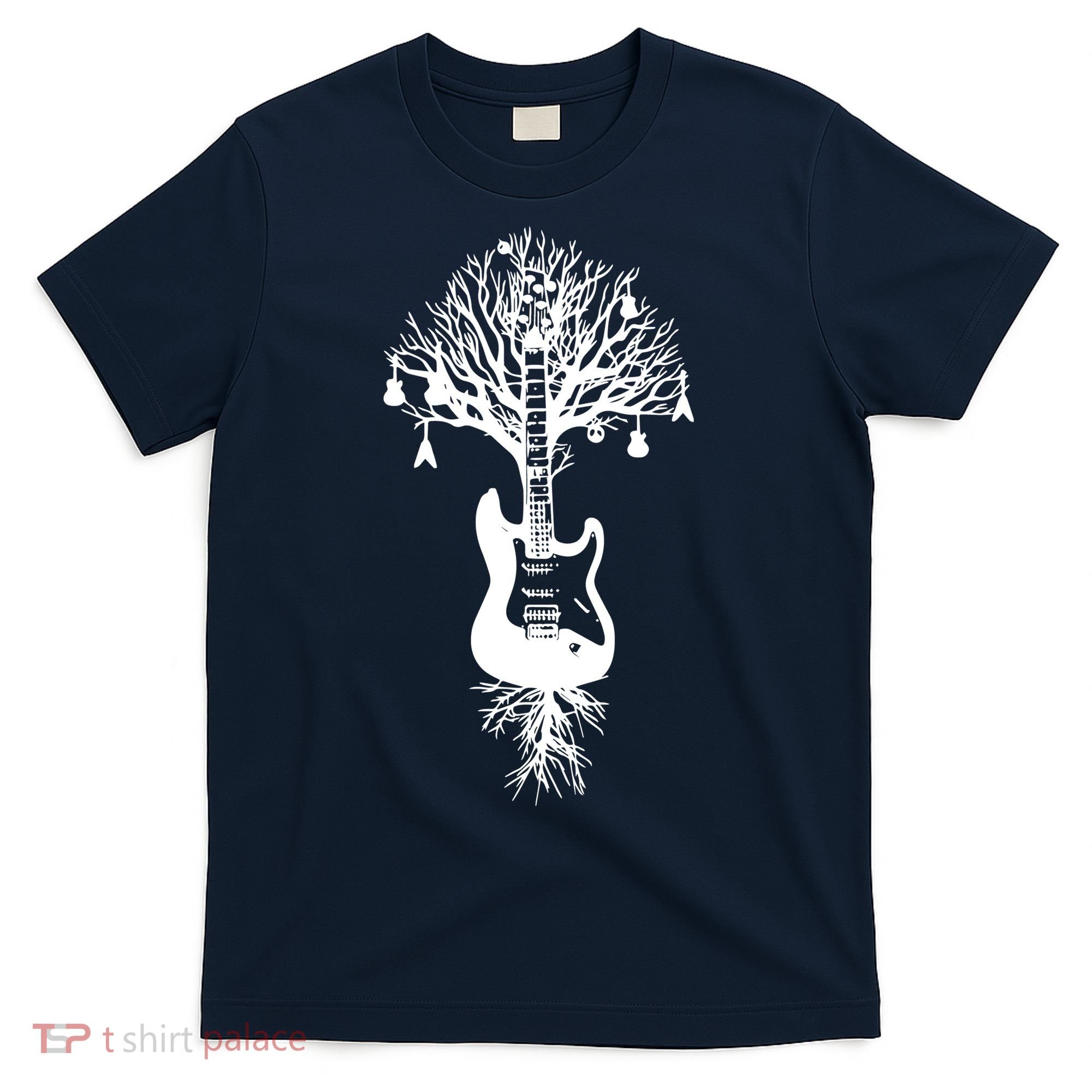 Nature Guitar White Tree Music Banksy Art T-Shirt