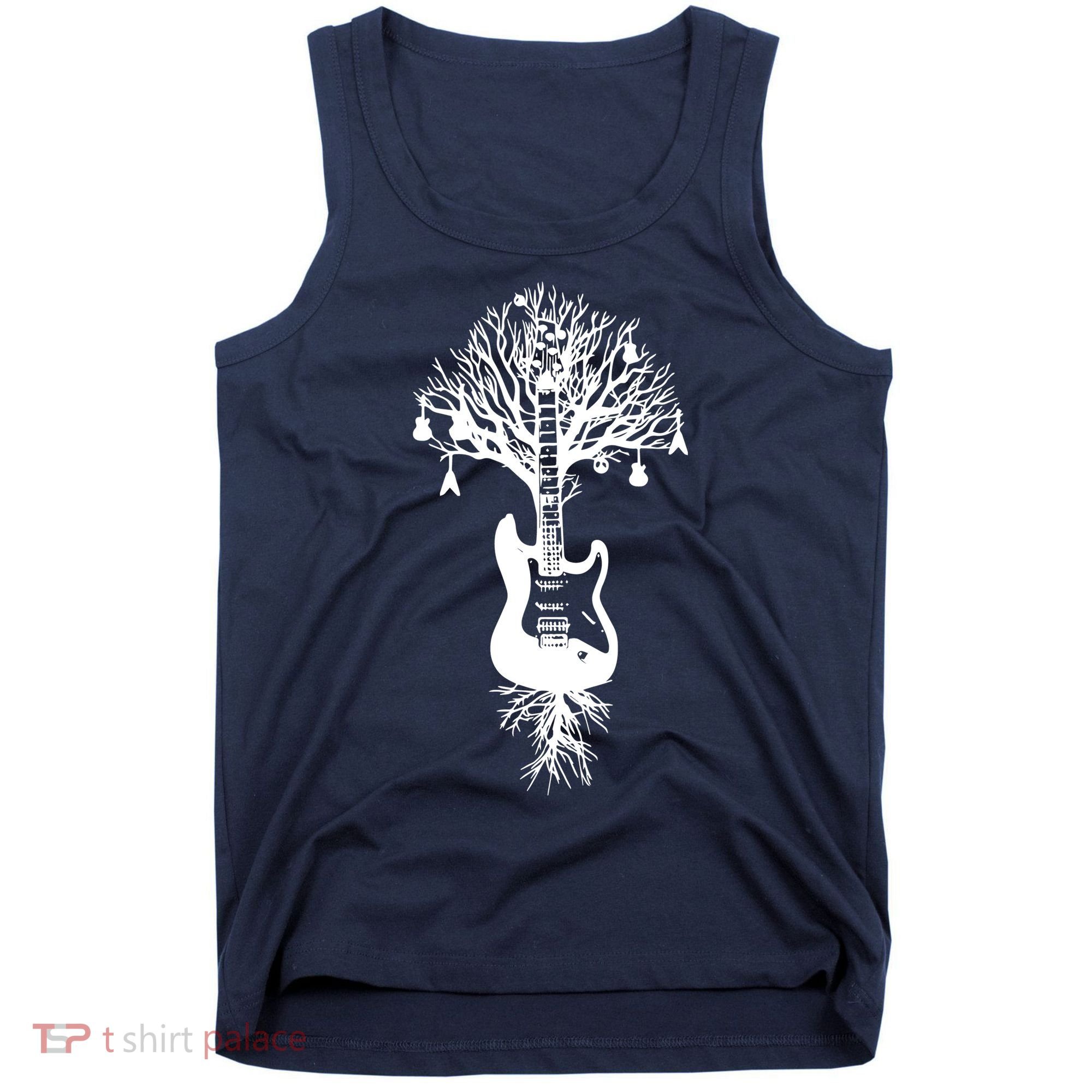 Nature Guitar White Tree Music Banksy Art Tank Top