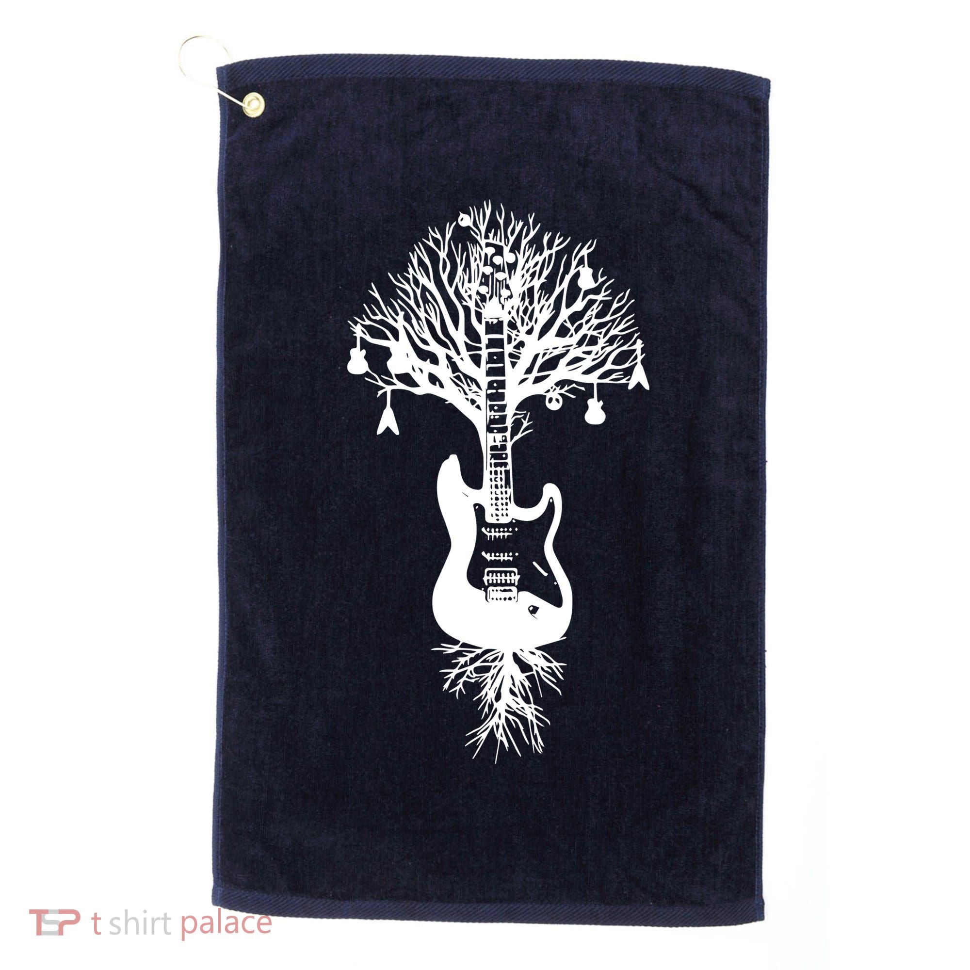 Nature Guitar White Tree Music Banksy Art Golf Towel