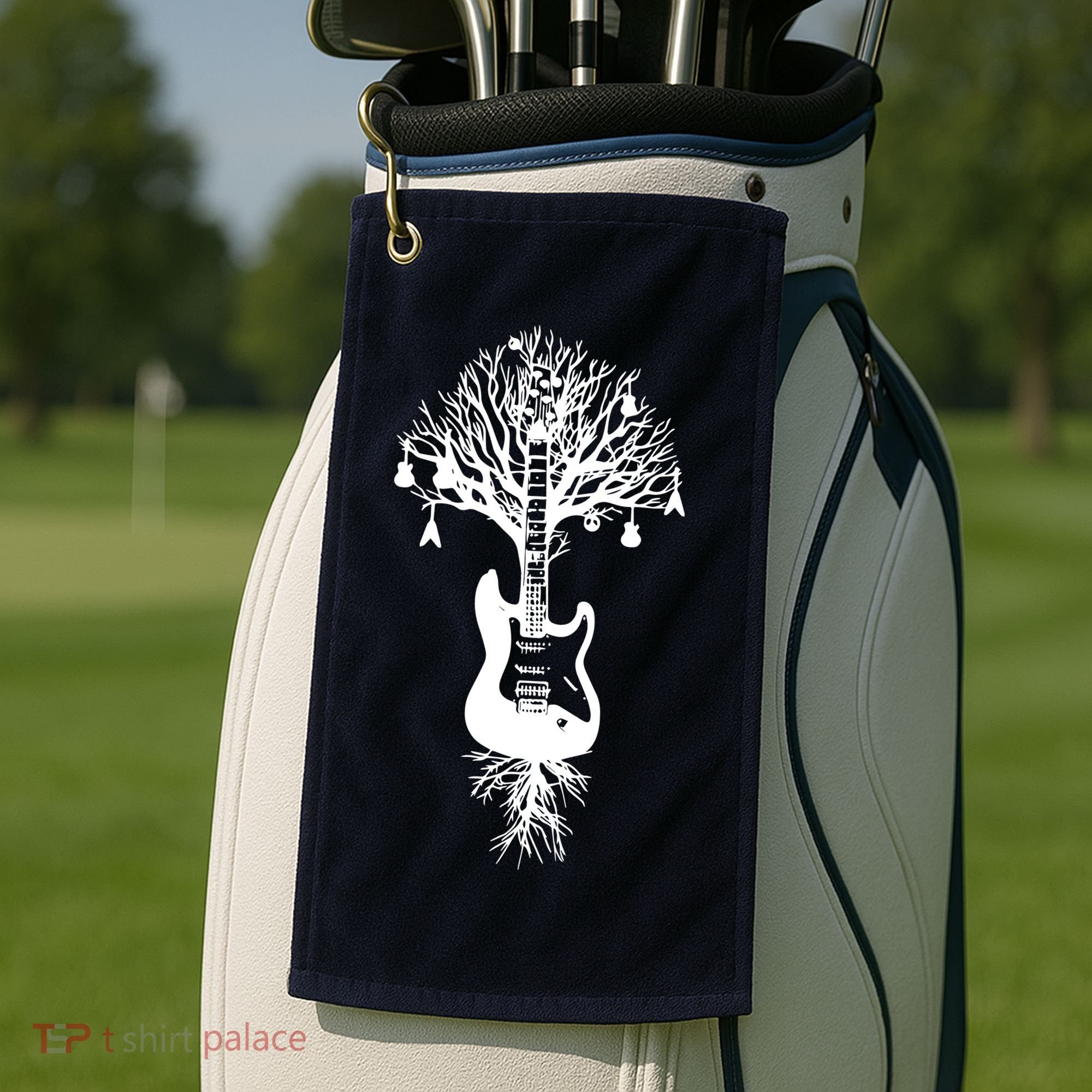 Nature Guitar White Tree Music Banksy Art Golf Towel
