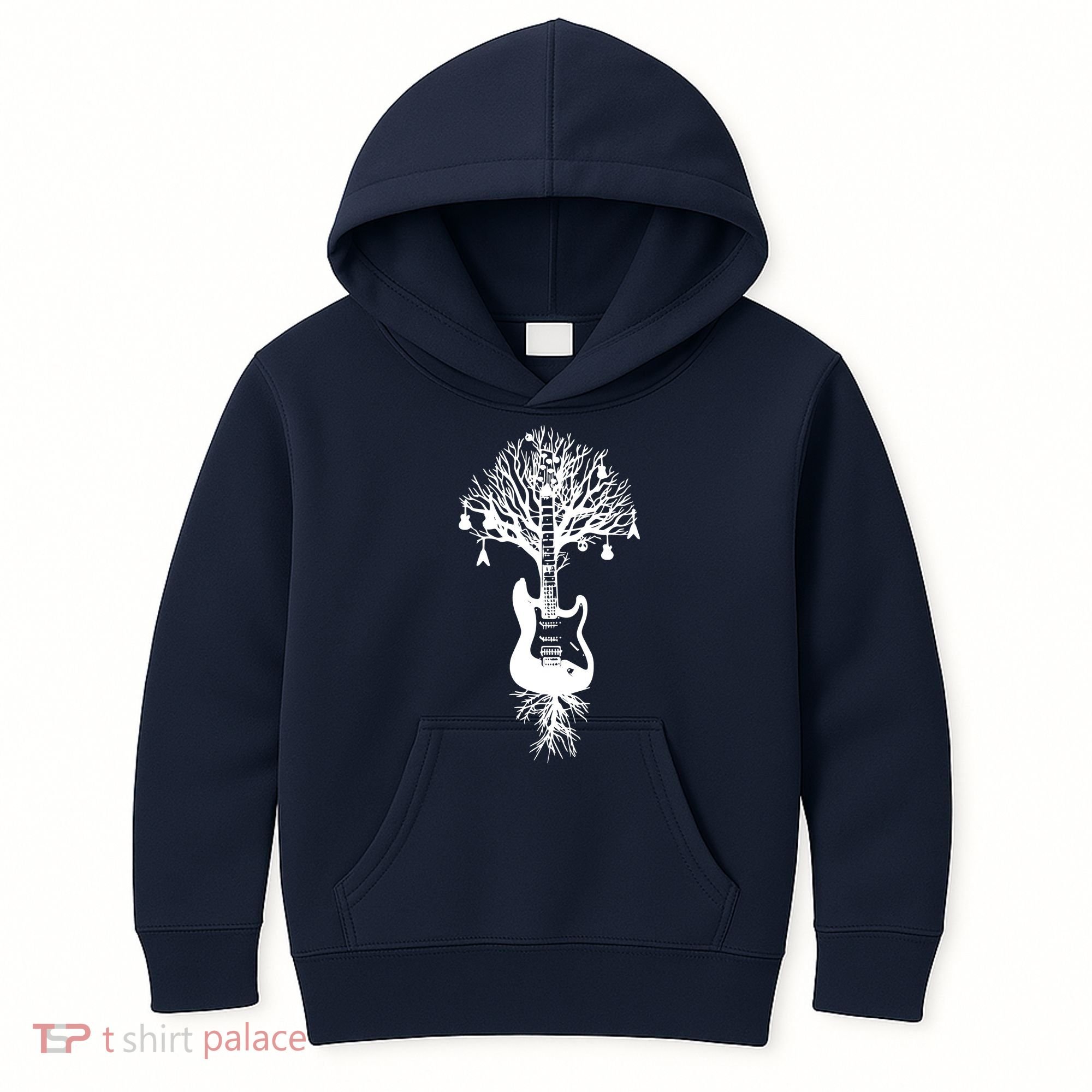 Nature Guitar White Tree Music Banksy Art Kids Hoodie