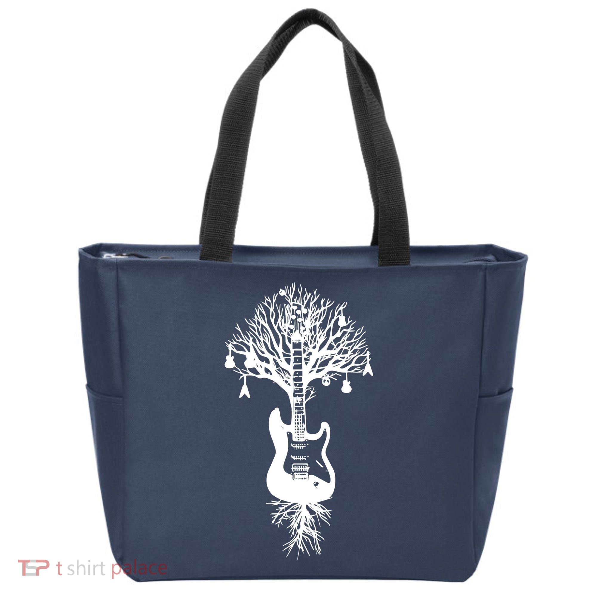 Nature Guitar White Tree Music Banksy Art Tote Bag