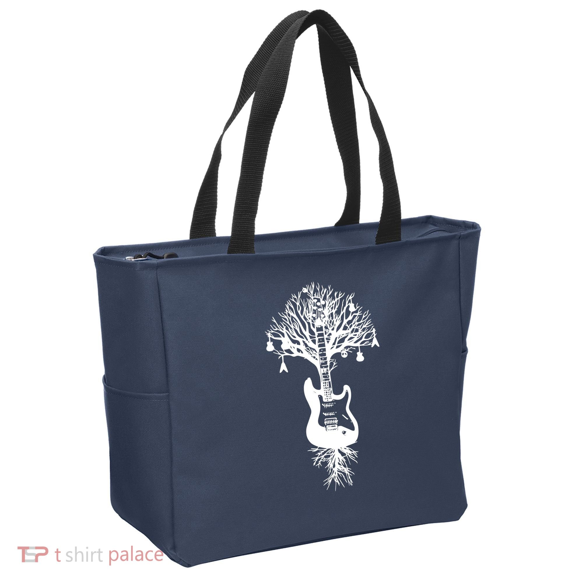 Nature Guitar White Tree Music Banksy Art Tote Bag