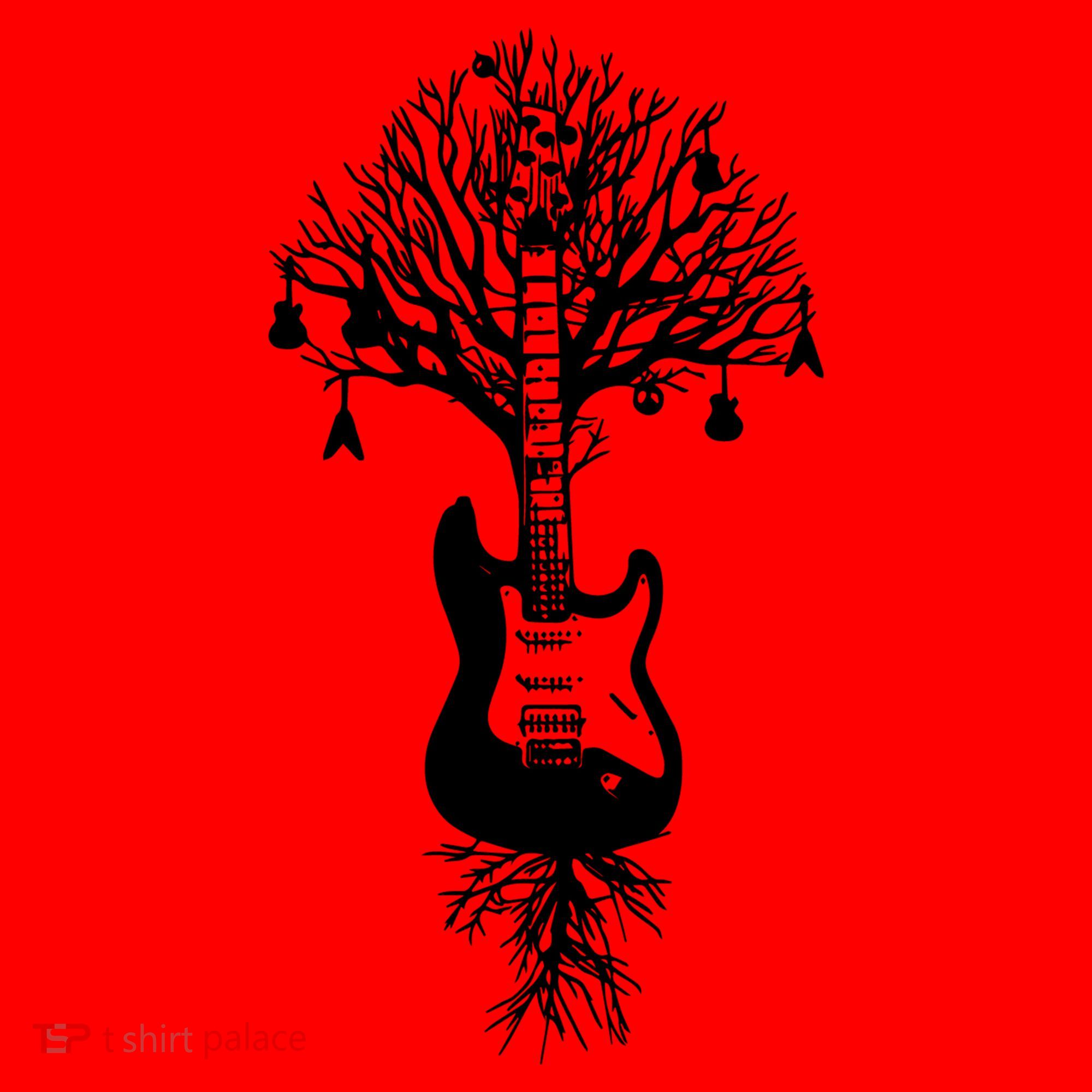 Nature Guitar White Tree Music Banksy Art Santa Hat
