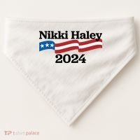 Nikki Haley 2024 For President Flag Logo USA-Made Doggie Bandana thumb 0
