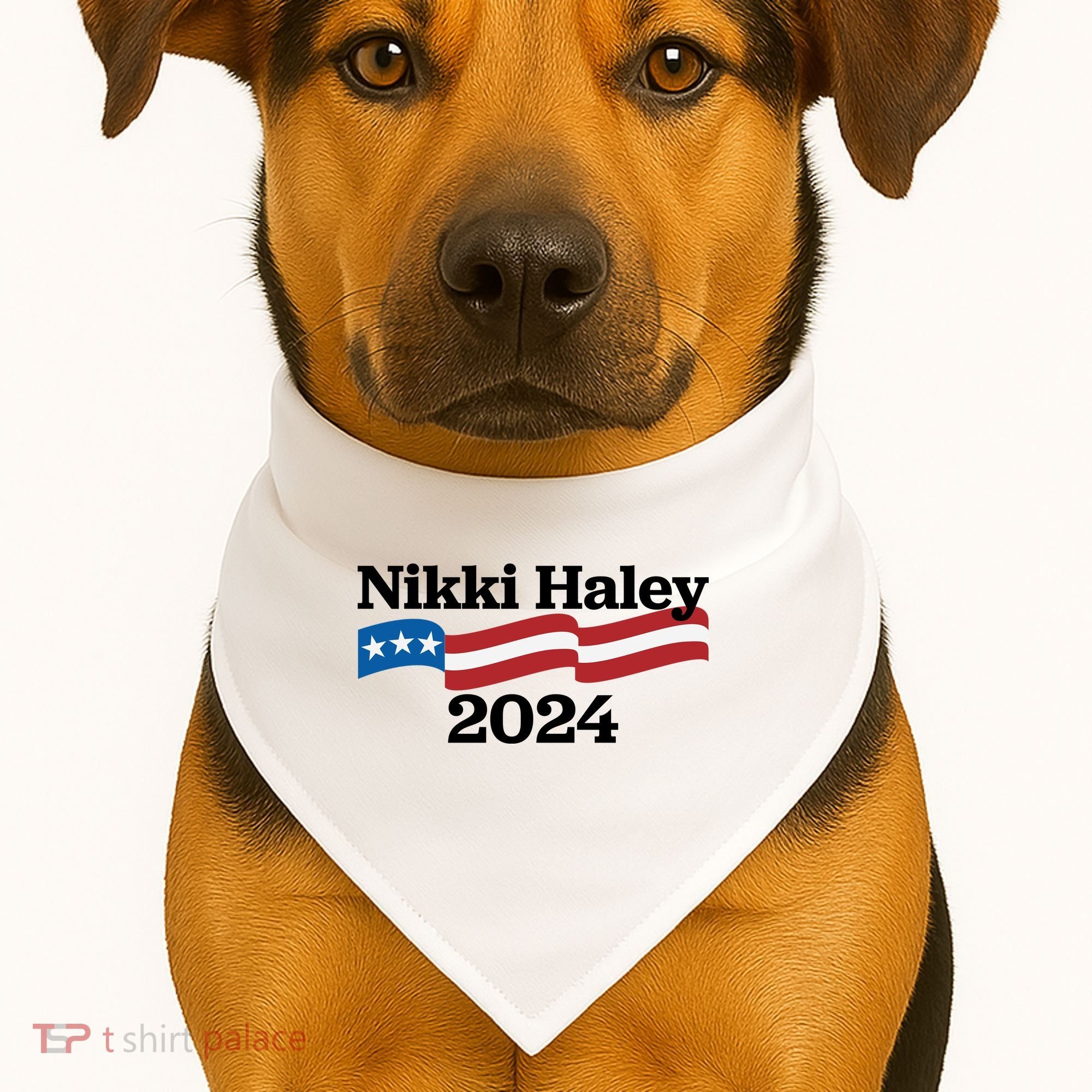 Nikki Haley 2024 For President Flag Logo USA-Made Doggie Bandana