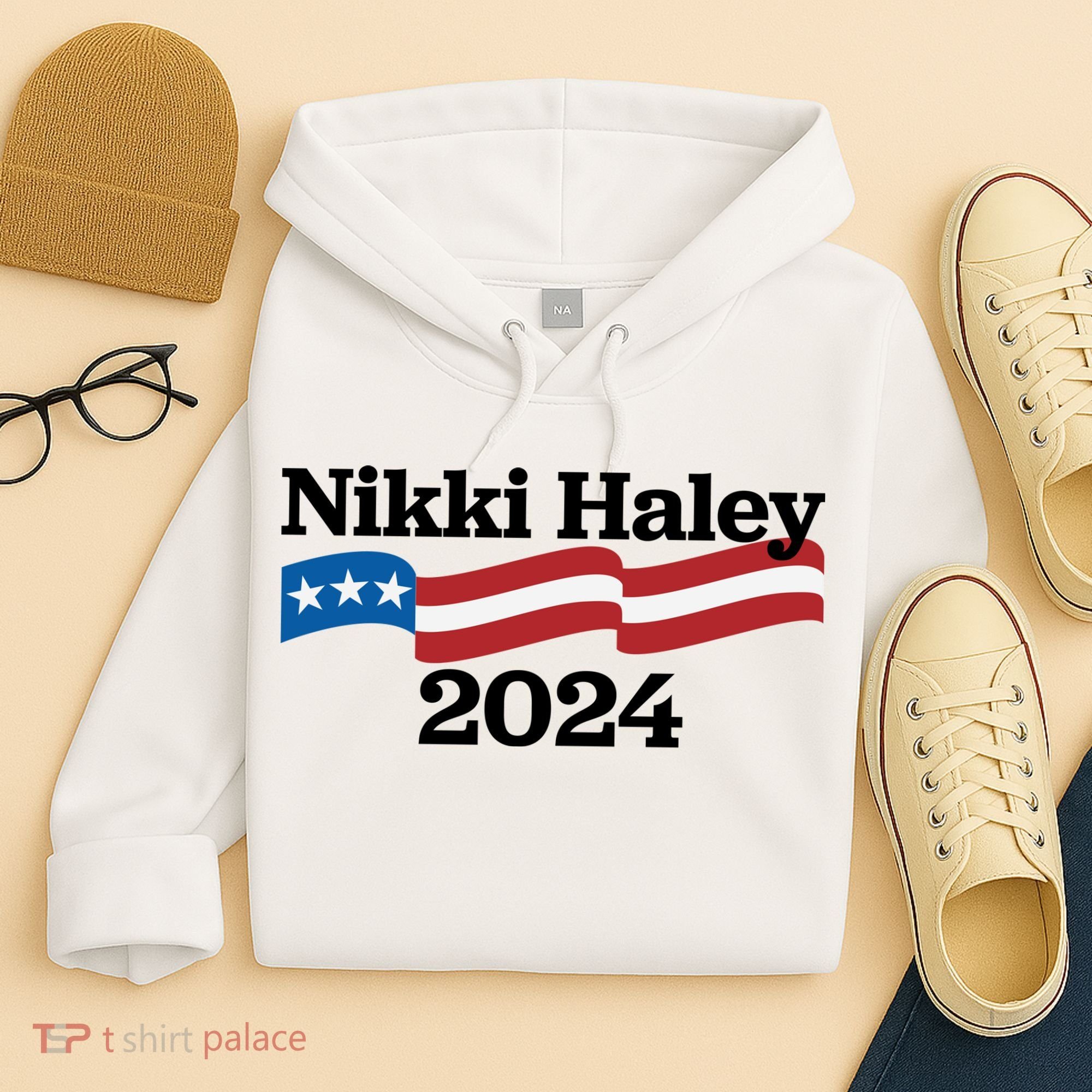 Nikki Haley 2024 For President Flag Logo Hoodie