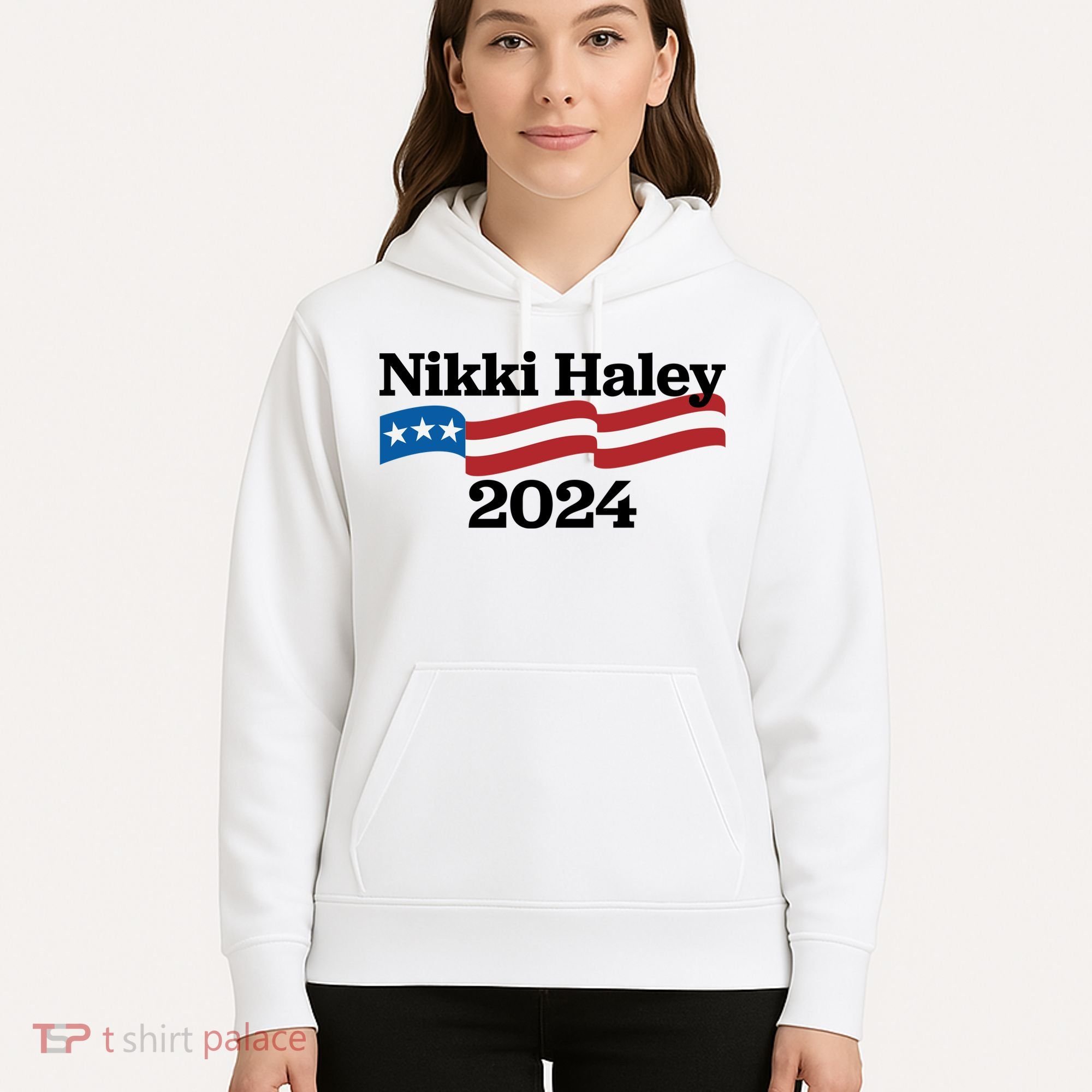 Nikki Haley 2024 For President Flag Logo Hoodie