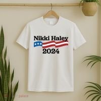 Nikki Haley 2024 For President Flag Logo T-Shirt thumb 2