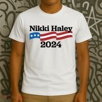 Nikki Haley 2024 For President Flag Logo T-Shirt thumb 3