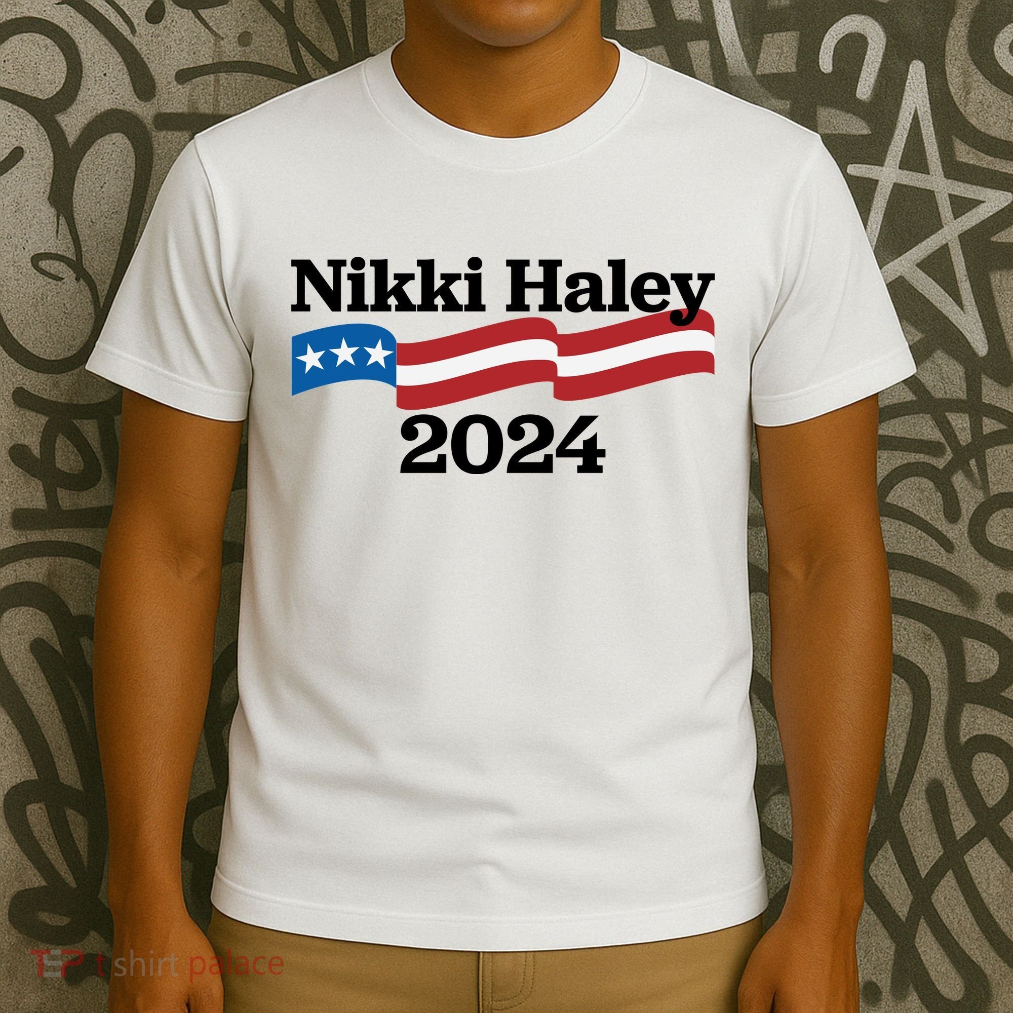 Nikki Haley 2024 For President Flag Logo T-Shirt