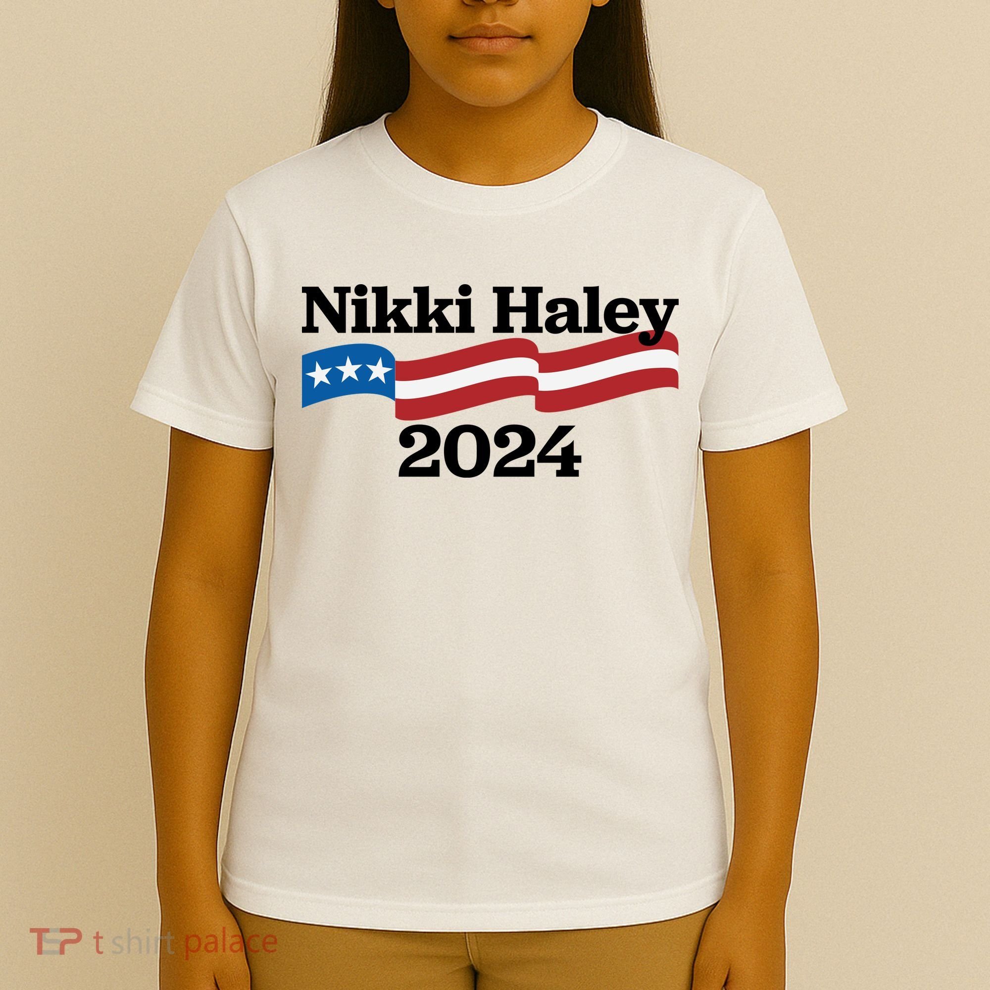 Nikki Haley 2024 For President Flag Logo T-Shirt