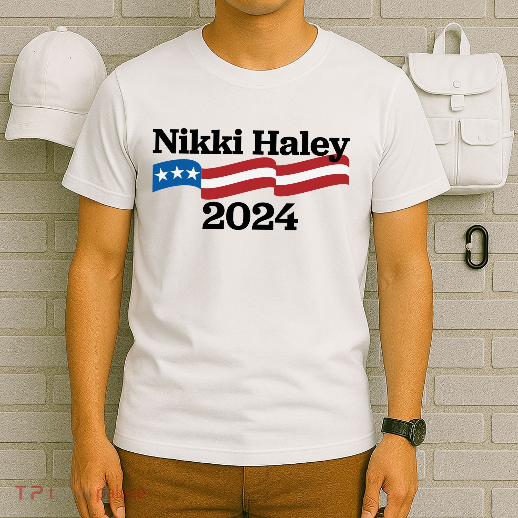 Nikki Haley 2024 For President Flag Logo T-Shirt