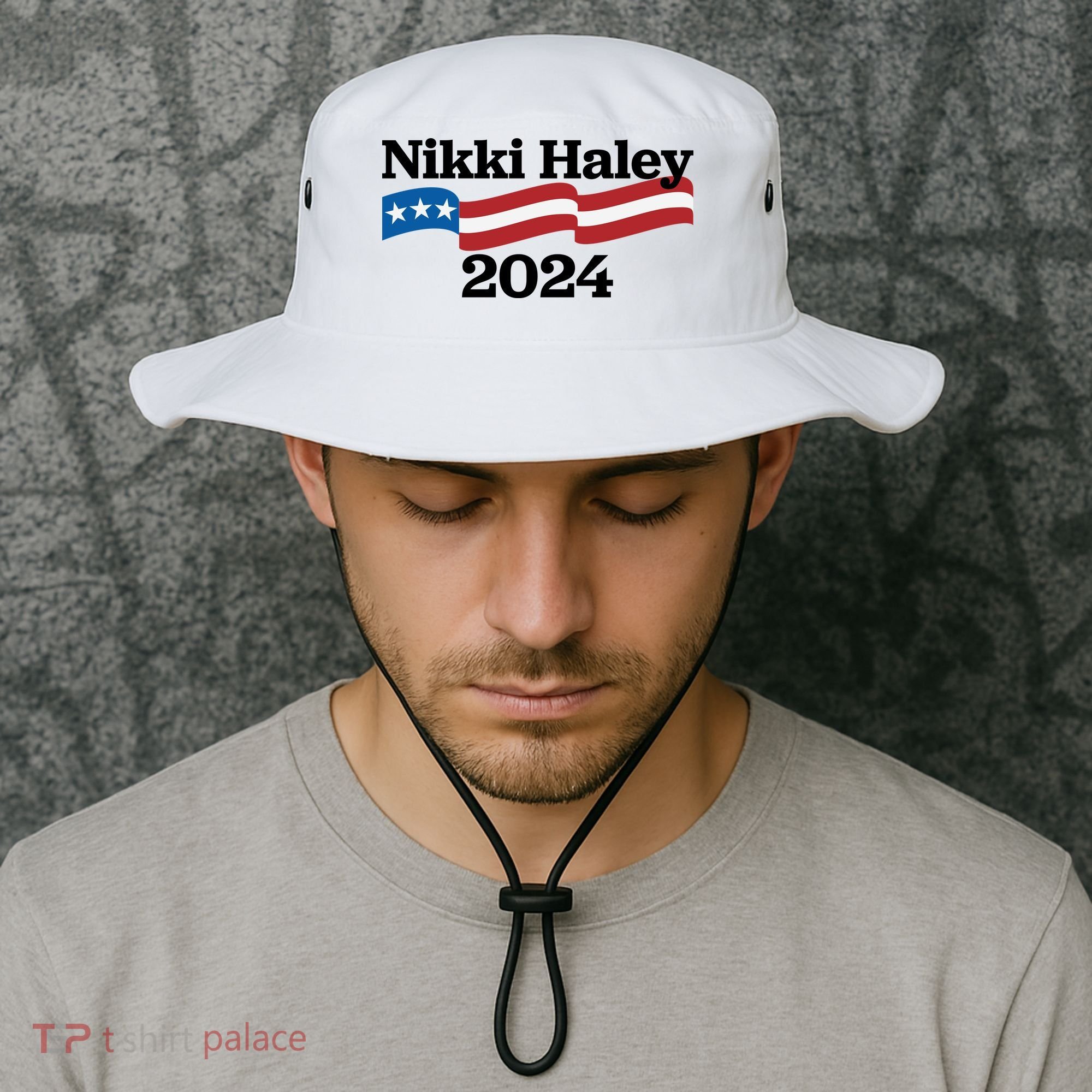 Nikki Haley 2024 For President Flag Logo Bucket Hat