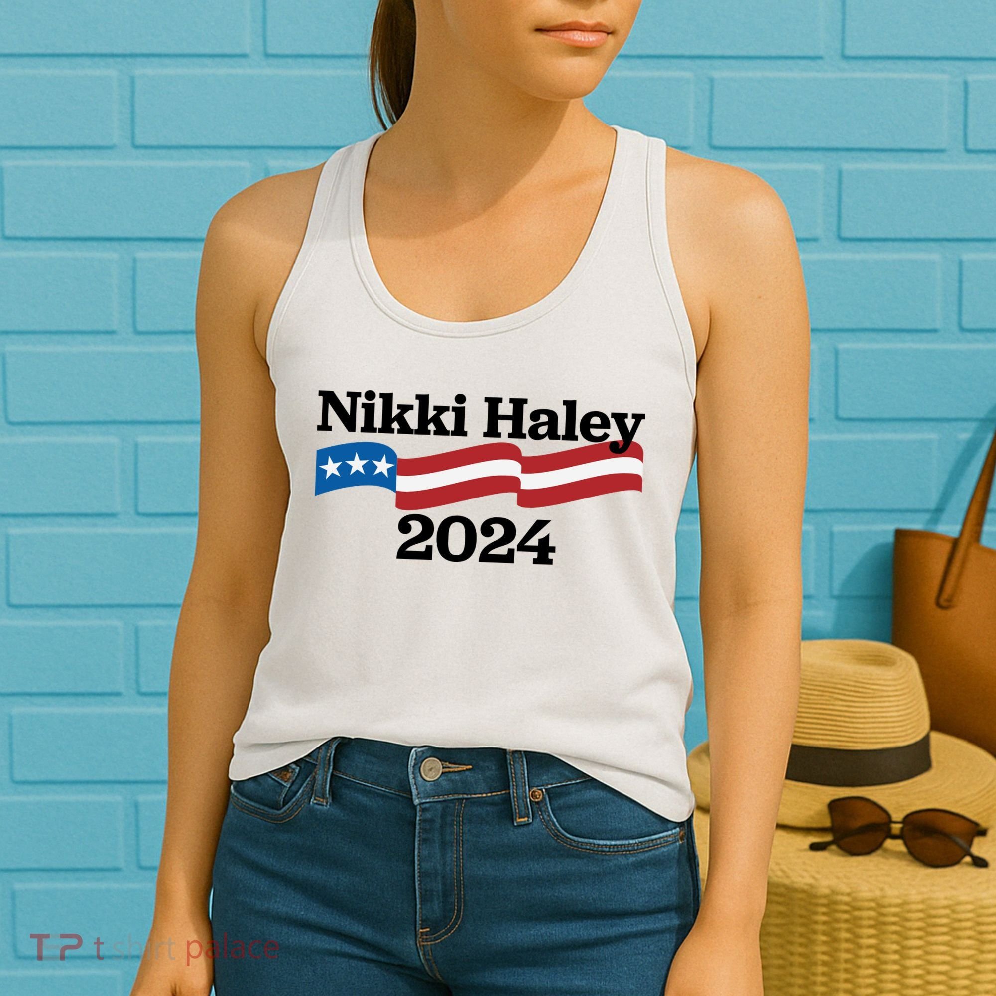 Nikki Haley 2024 For President Flag Logo Women's Tank Top