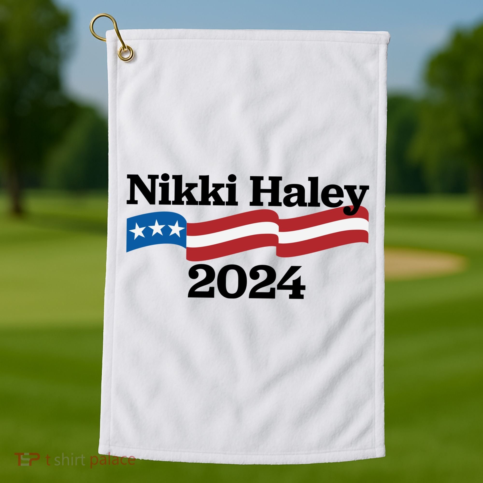 Nikki Haley 2024 For President Flag Logo Golf Towel
