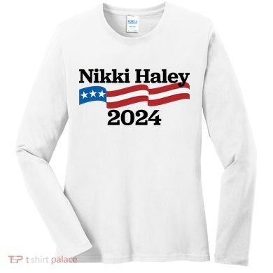Nikki Haley 2024 For President Flag Logo Women's Long Sleeve Shirt