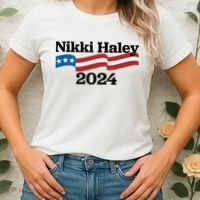 Nikki Haley 2024 For President Flag Logo Women's T-Shirt thumb 2