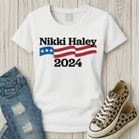 Nikki Haley 2024 For President Flag Logo Women's T-Shirt thumb 3