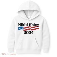 Nikki Haley 2024 For President Flag Logo Kids Hoodie thumb 0